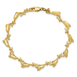 14k Dolphin Bracelet-WBC-FB1599-7.25