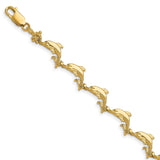 14k Dolphin Bracelet-WBC-FB1599-7.25