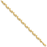 14k Dolphins Bracelet-WBC-FB1602-7.25