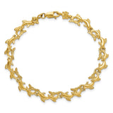 14k Dolphins Bracelet-WBC-FB1602-7.25