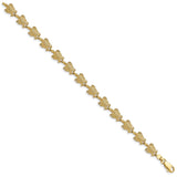 14k Textured Turtle Link Bracelet-WBC-FB1611-7.25