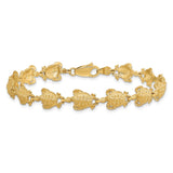 14k Textured Turtle Link Bracelet-WBC-FB1611-7.25