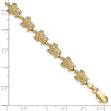 14k Textured Turtle Link Bracelet-WBC-FB1611-7.25