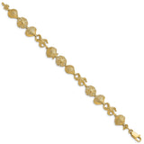 14k Textured Four Shell Link Bracelet-WBC-FB1612-7