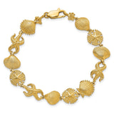 14k Textured Four Shell Link Bracelet-WBC-FB1612-7