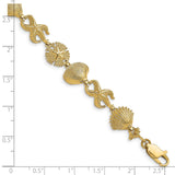 14k Textured Four Shell Link Bracelet-WBC-FB1612-7