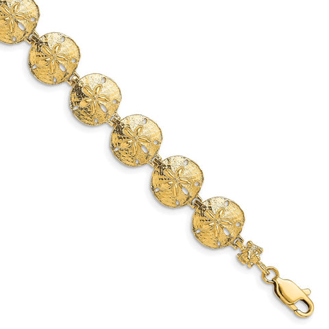 14k Sand Dollar Bracelet-WBC-FB1730-7