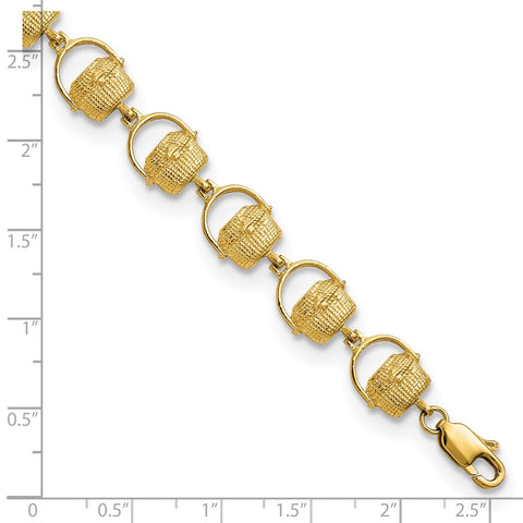 14k Textured Nantucket Baskets 7.5in Bracelet-WBC-FB1734-7.5