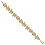 14k Puffed Starfish Link Bracelet-WBC-FB1735-7.25