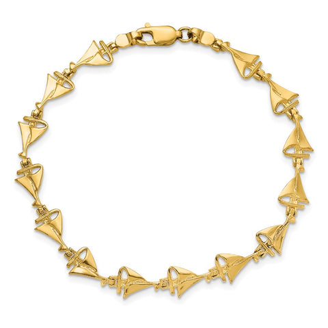 14k Sailboat Bracelet-WBC-FB1741-7