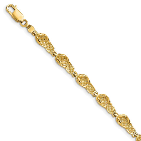 14k Flip Flop Bracelet-WBC-FB1743-7.5