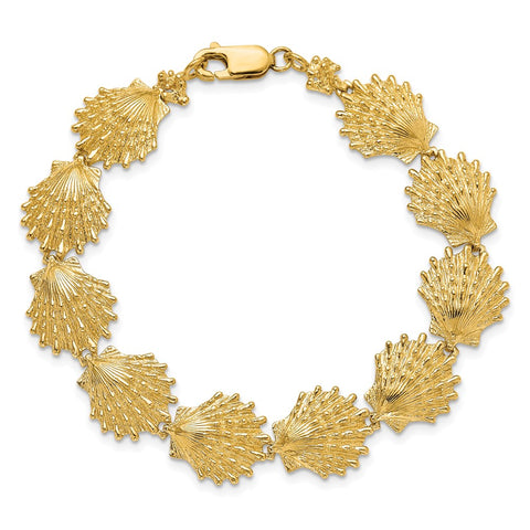 14k Lion's Paw Shell Bracelet-WBC-FB1761-7