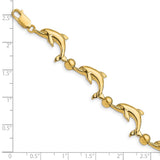 14k Polished Dolphin Bracelet-WBC-FB1776-7.5