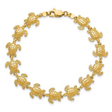 14k Polished Mini Sea Turtle Link Bracelet-WBC-FB1777-7.25