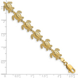 14k Polished Mini Sea Turtle Link Bracelet-WBC-FB1777-7.25