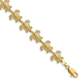 14k Polished Mini Sea Turtle Link Bracelet-WBC-FB1777-7.25