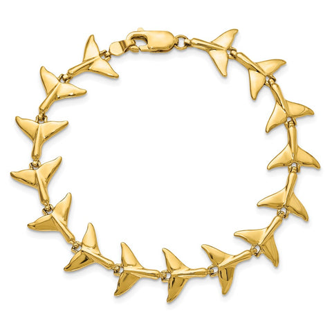 14k Whale Tail Bracelet-WBC-FB1780-7