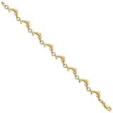 14k Polished Dolphin Bracelet-WBC-FB1784-7.5