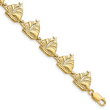 14k Sailboat Bracelet-WBC-FB1785-7.25