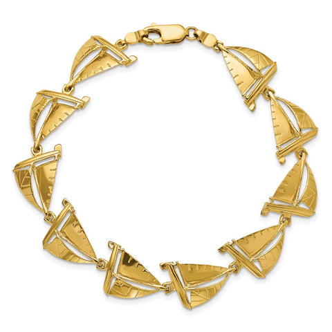 14k Sailboat Bracelet-WBC-FB1794-7.5