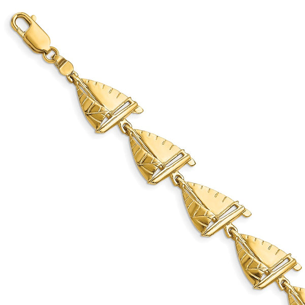 14k Sailboat Bracelet-WBC-FB1794-7.5