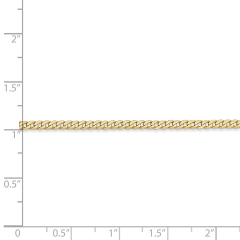 14k 2.2mm Flat Beveled Curb Chain-WBC-FBU060-18