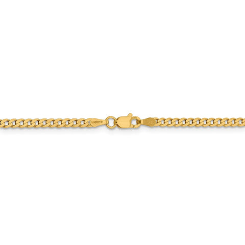 14k 2.3mm Flat Beveled Curb Chain-WBC-FBU070-24