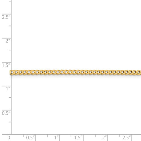 14k 2.3mm Flat Beveled Curb Chain-WBC-FBU070-7