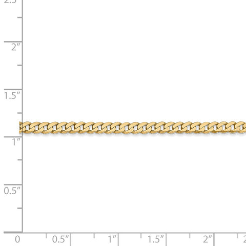 14k 2.9mm Flat Beveled Curb Chain-WBC-FBU080-18