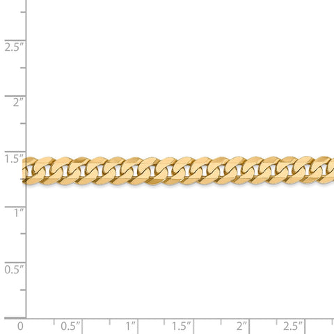 14k 6.25mm Flat Beveled Curb Chain-WBC-FBU160-8