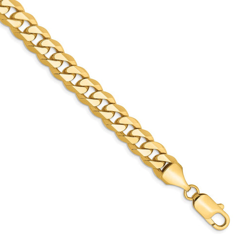 14k 8.5mm Flat Beveled Curb Chain-WBC-FBU220-8.5