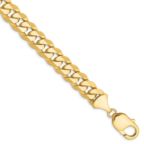 14k 9.5mm Flat Beveled Curb Chain-WBC-FBU250-8.5