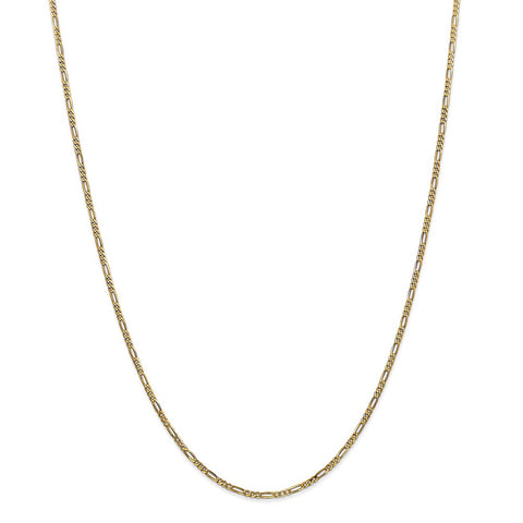 14k 1.8mm Flat Figaro Chain-WBC-FFL050-24