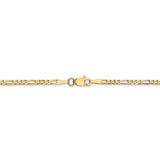 14k 2.25mm Flat Figaro Chain-WBC-FFL060-30