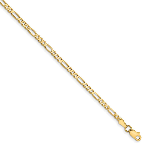 14k 2.75mm Flat Figaro Chain-WBC-FFL070-6