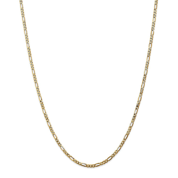 14k 2.75mm Flat Figaro Chain-WBC-FFL070-22