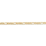 14k 3mm Flat Figaro Chain-WBC-FFL080-8