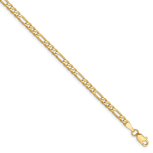 14k 3mm Flat Figaro Chain-WBC-FFL080-8