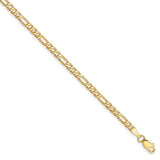 14k 3mm Flat Figaro Chain-WBC-FFL080-7