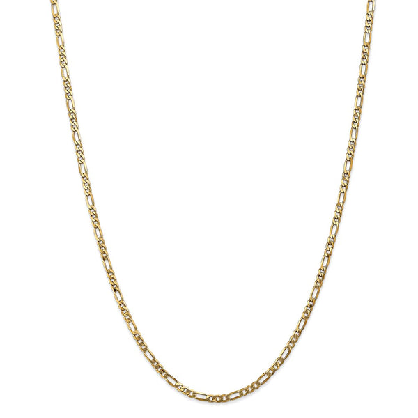 14k 3mm Flat Figaro Chain-WBC-FFL080-28