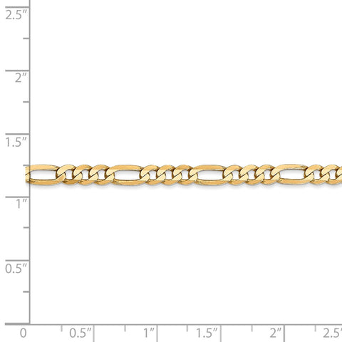 14k 4mm Flat Figaro Chain-WBC-FFL100-30