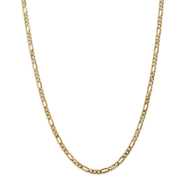 14k 4mm Flat Figaro Chain-WBC-FFL100-18