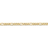 14k 4.75mm Flat Figaro Chain-WBC-FFL120-24