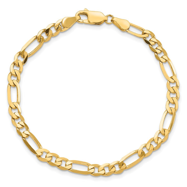 14k 4.75mm Flat Figaro Chain-WBC-FFL120-8