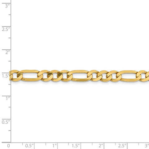 14k 6.25mm Flat Figaro Chain-WBC-FFL160-20