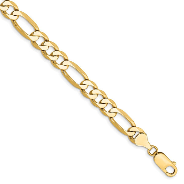 14k 7mm Flat Figaro Chain-WBC-FFL180-8