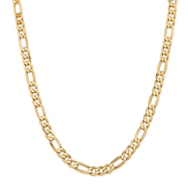 14k 7.5mm Flat Figaro Chain-WBC-FFL200-24