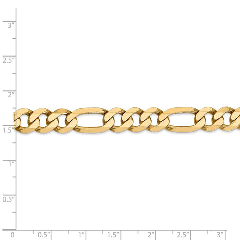 14k 8.75mm Flat Figaro Chain-WBC-FFL220-26