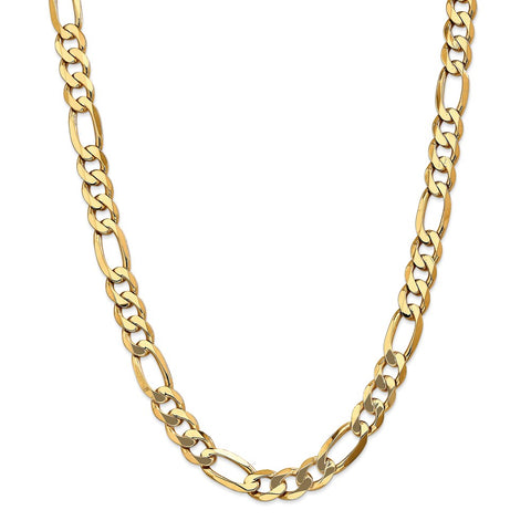 14k 10mm Flat Figaro Chain-WBC-FFL250-20