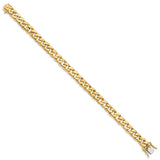 14k 8mm Solid Hand-Polished Curb Link Chain-WBC-FL445-8.5